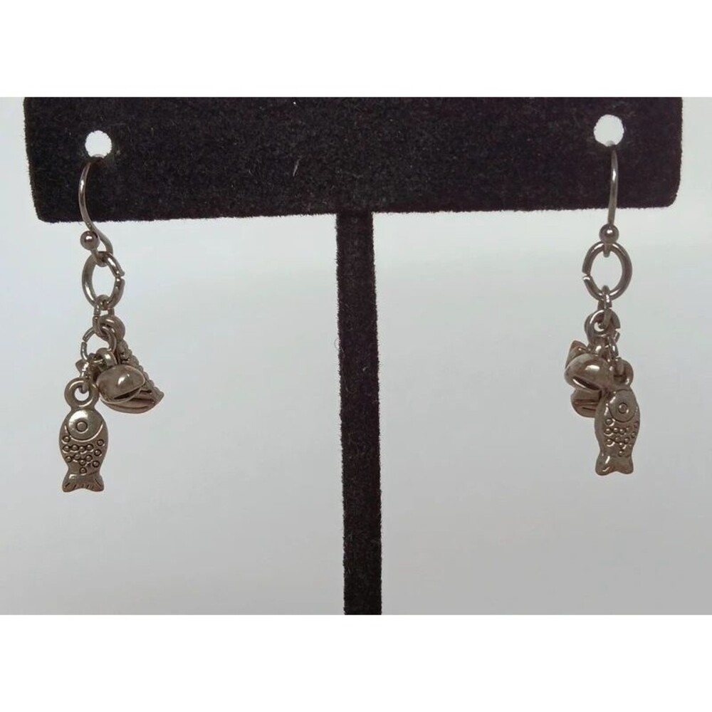 Silver Plated Nautical Dangle Earrings